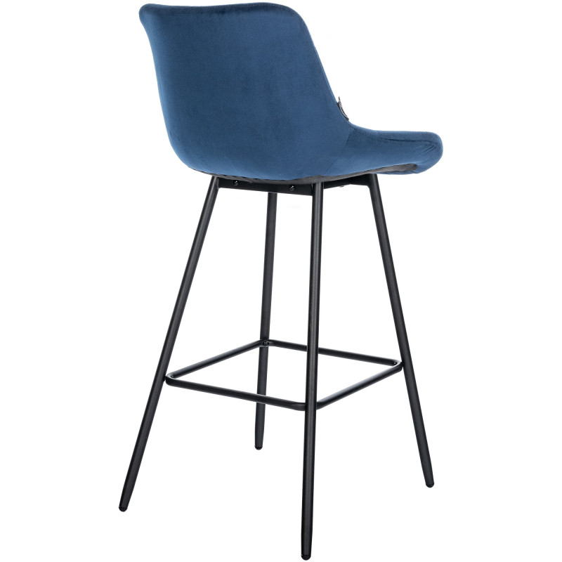 Tabouret de bar en velours Weston bleu