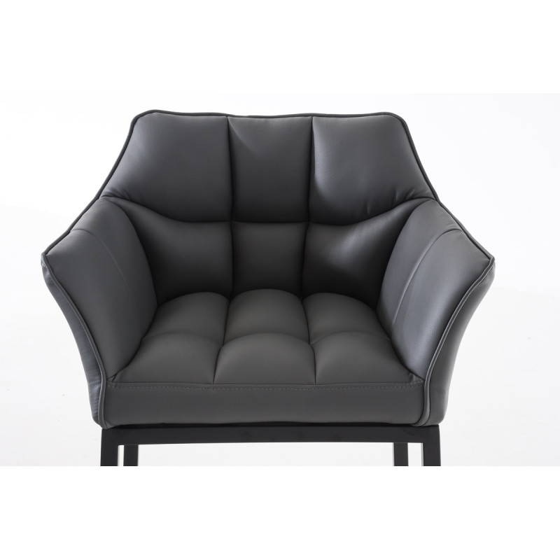 Tabouret de bar Damaso B avec structure à 4 pieds gris