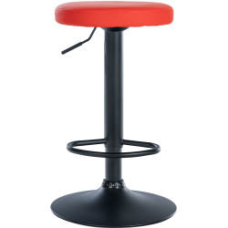 Lot de 2 tabourets de bar Ponte simili cuir noir rouge