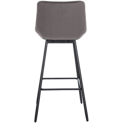 Tabouret de bar en velours Weston gris
