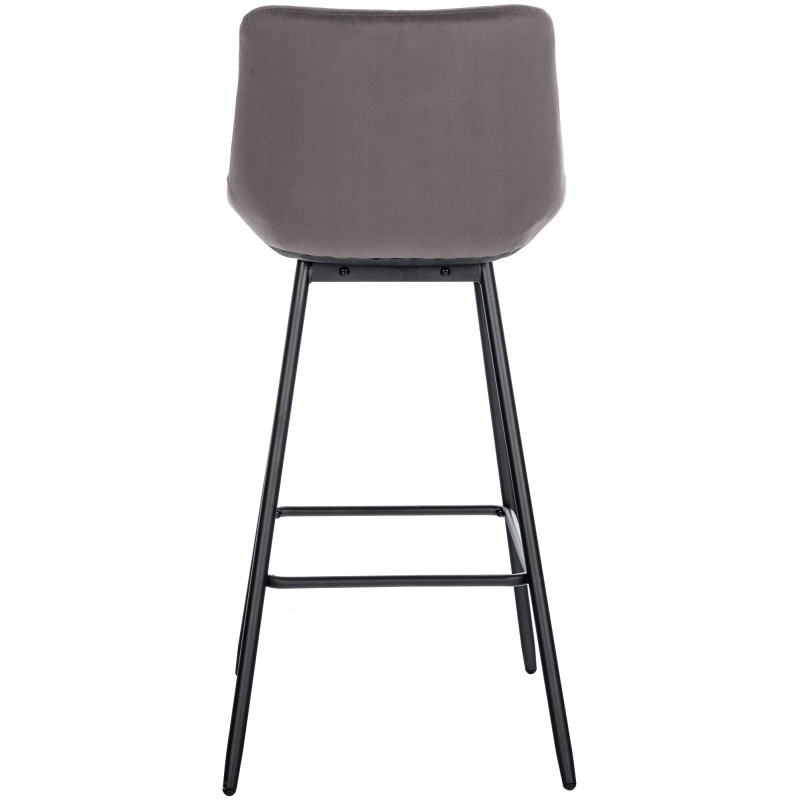 Tabouret de bar en velours Weston gris
