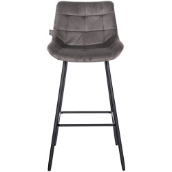 Tabouret de bar en velours Weston gris