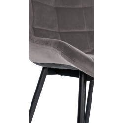 Tabouret de bar en velours Weston gris