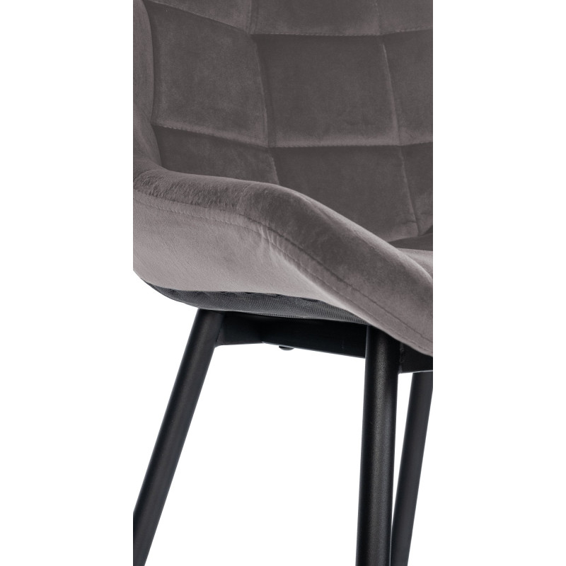 Tabouret de bar en velours Weston gris