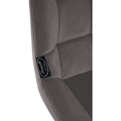 Tabouret de bar en velours Weston gris