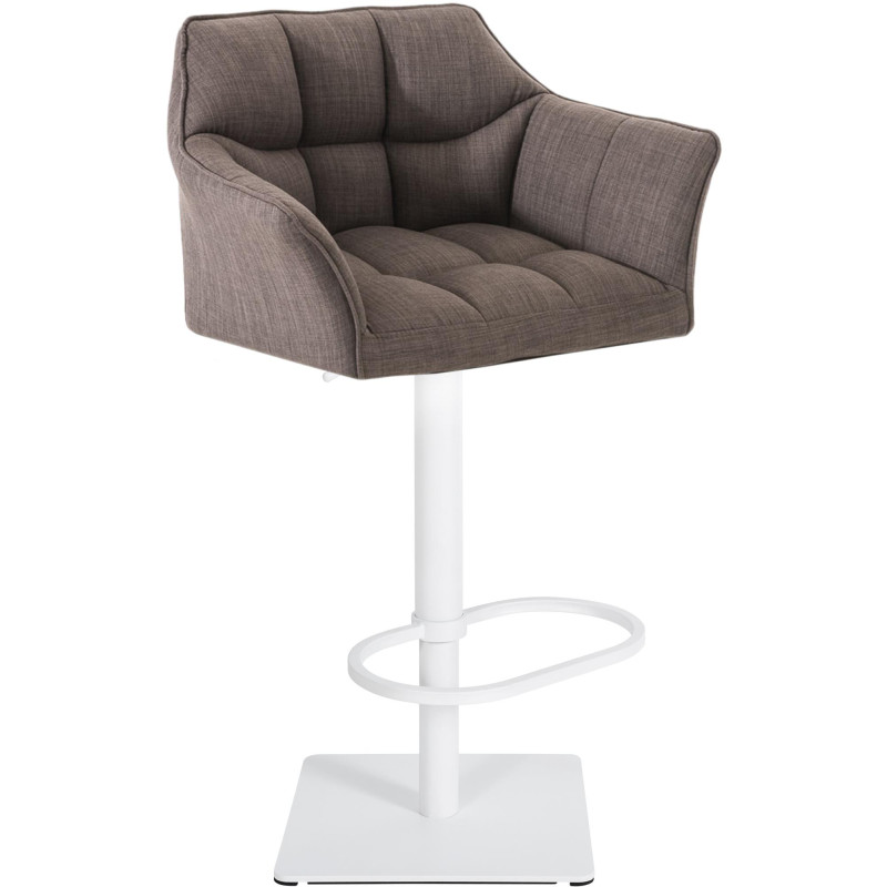 Tabouret de bar en tissu Damaso W gris