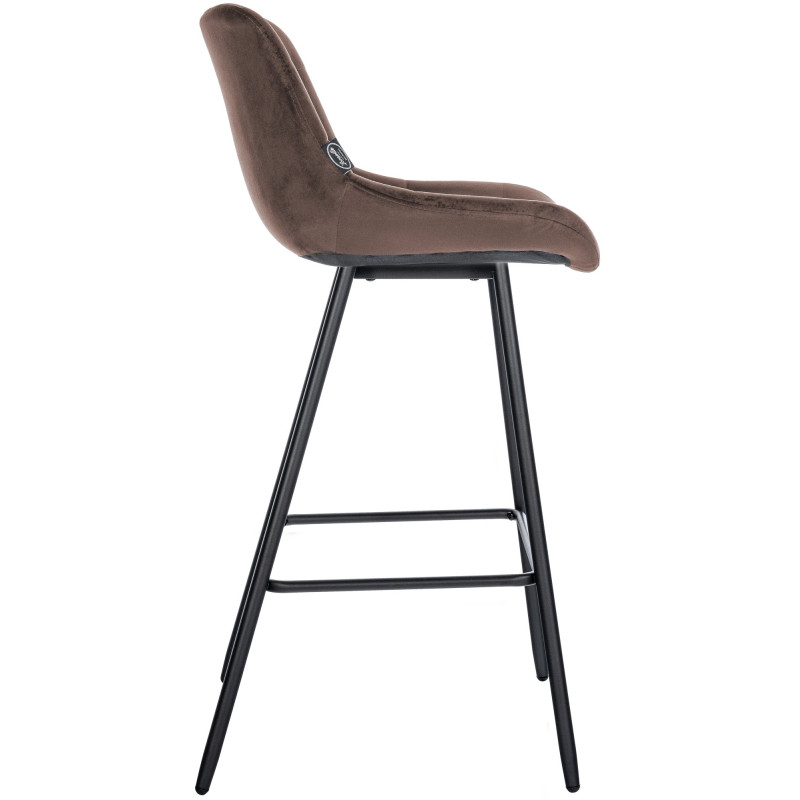 Tabouret de bar en velours Weston brun