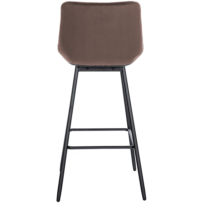 Tabouret de bar en velours Weston brun