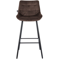 Tabouret de bar en velours Weston brun