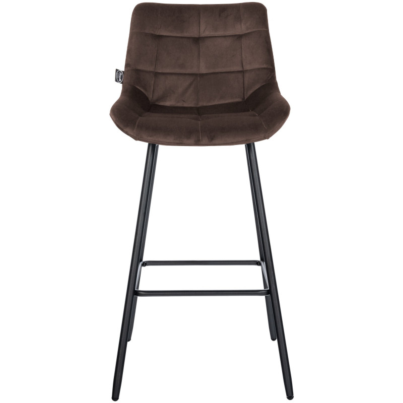 Tabouret de bar en velours Weston brun