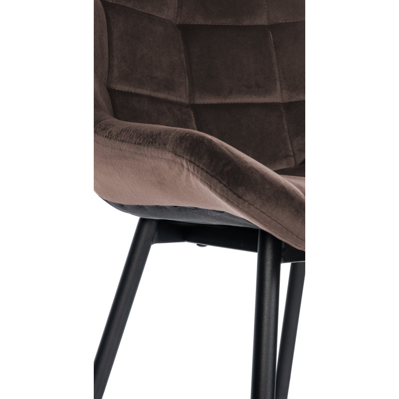 Tabouret de bar en velours Weston brun