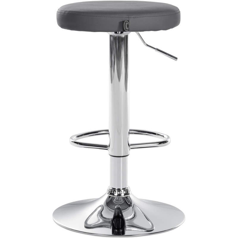 Lot de 2 tabourets de bar Ponte simili cuir chromé gris