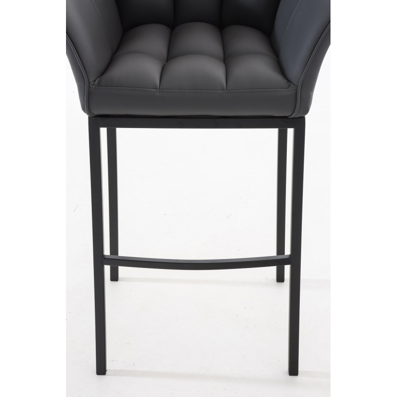 Tabouret de bar Damaso B avec structure à 4 pieds gris