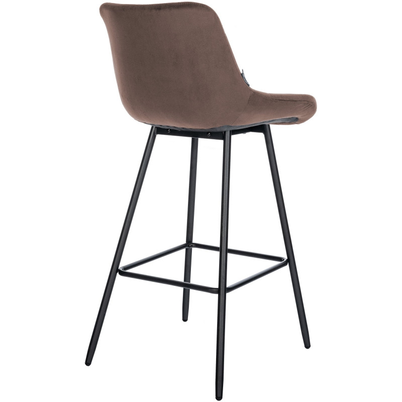 Tabouret de bar en velours Weston brun