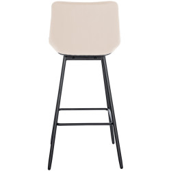 Tabouret de bar en velours Weston crème