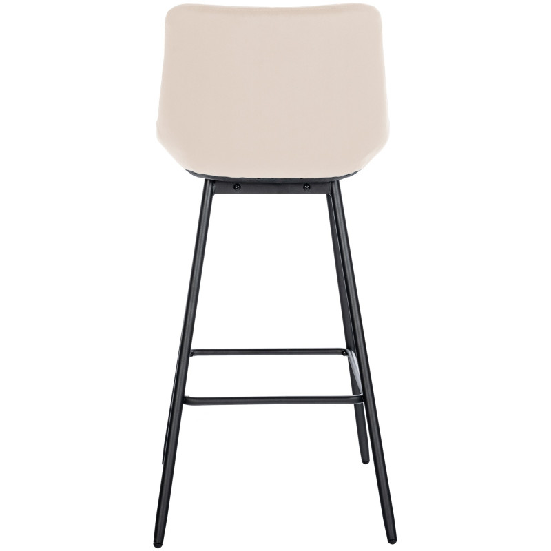 Tabouret de bar en velours Weston crème