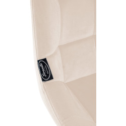 Tabouret de bar en velours Weston crème