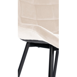 Tabouret de bar en velours Weston crème