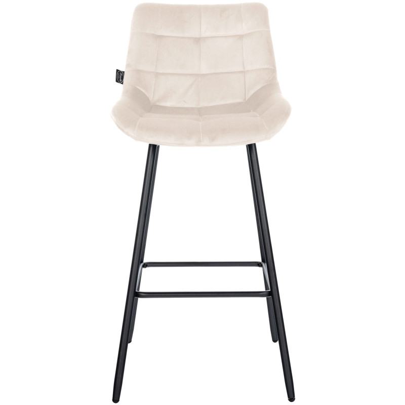 Tabouret de bar en velours Weston crème