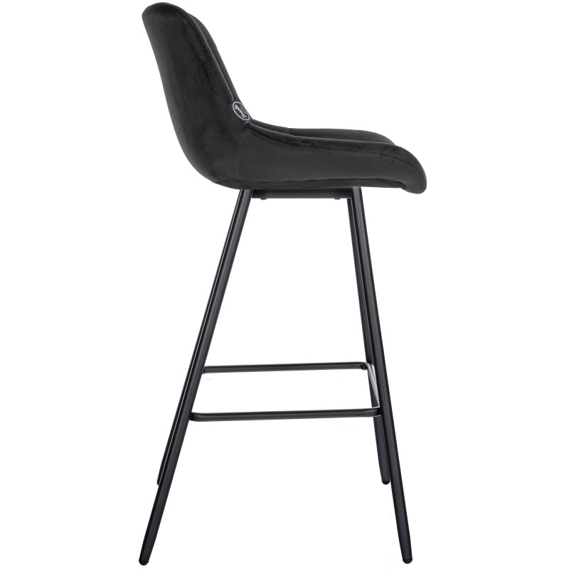 Tabouret de bar en velours Weston noir