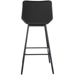 Tabouret de bar en velours Weston noir