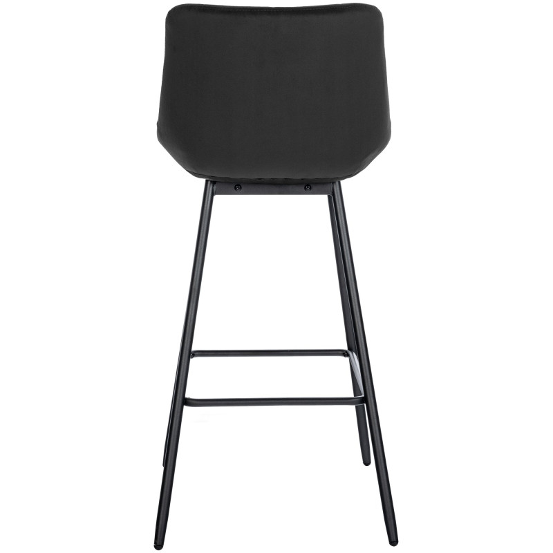 Tabouret de bar en velours Weston noir