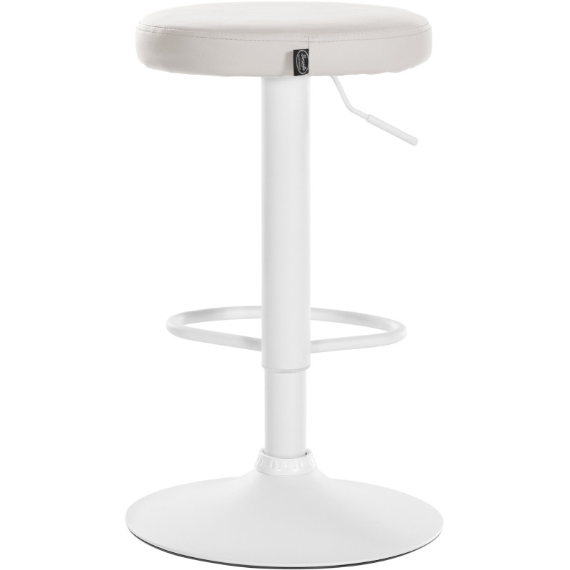 Lot de 2 tabourets de bar Ponte, simili cuir blanc