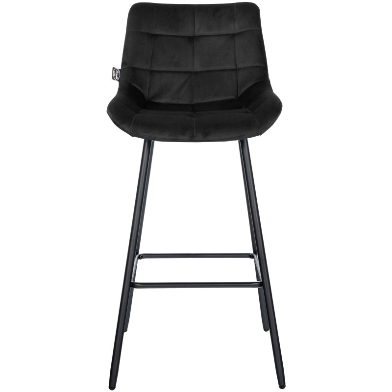 Tabouret de bar en velours Weston noir