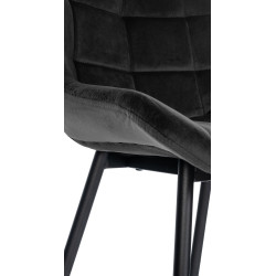 Tabouret de bar en velours Weston noir