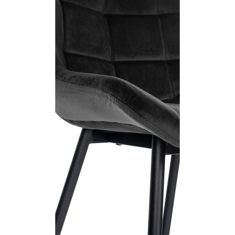 Tabouret de bar en velours Weston noir