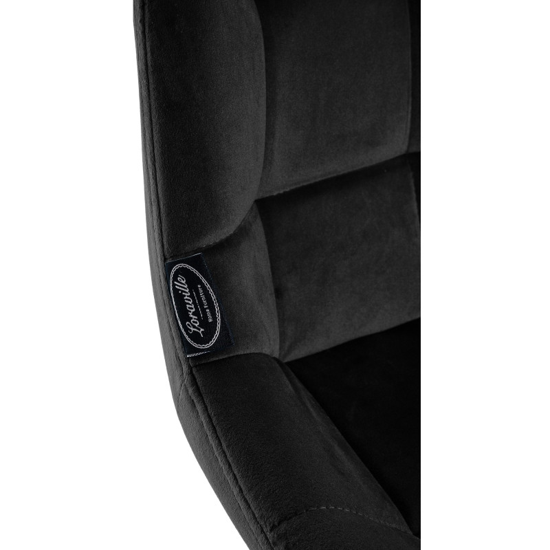 Tabouret de bar en velours Weston noir