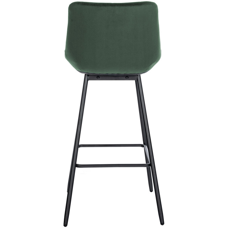 Tabouret de bar en velours Weston vert foncé