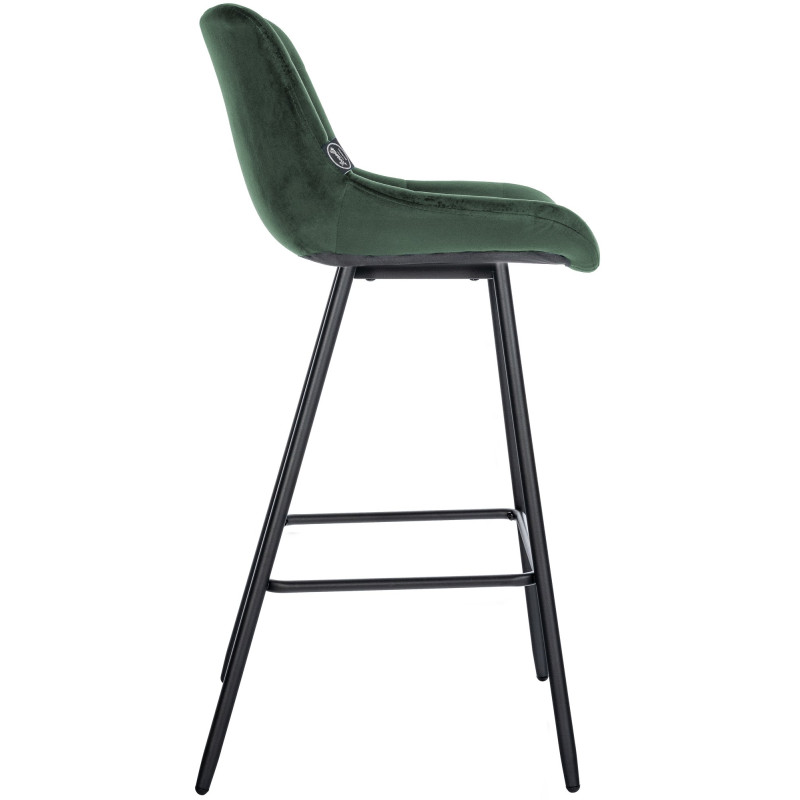 Tabouret de bar en velours Weston vert foncé