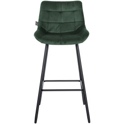 Tabouret de bar en velours Weston vert foncé