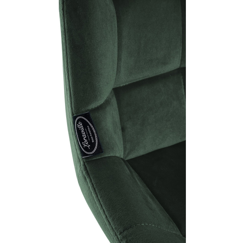 Tabouret de bar en velours Weston vert foncé
