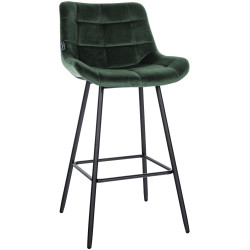Tabouret de bar en velours Weston vert foncé