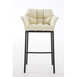 Tabouret de bar Damaso B avec structure à 4 pieds crème