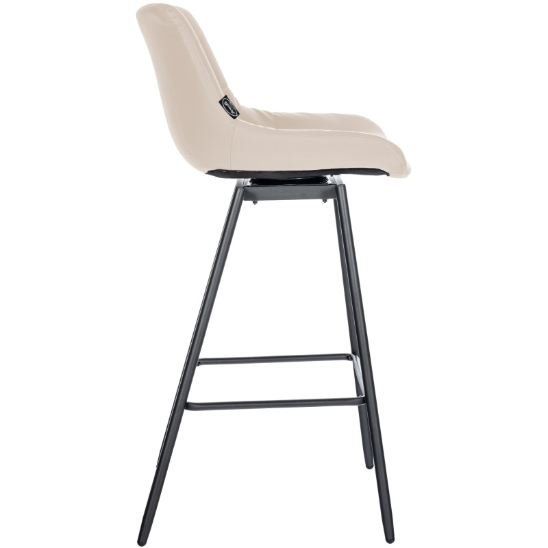 Tabouret de bar pivotant Weston en similicuir crème