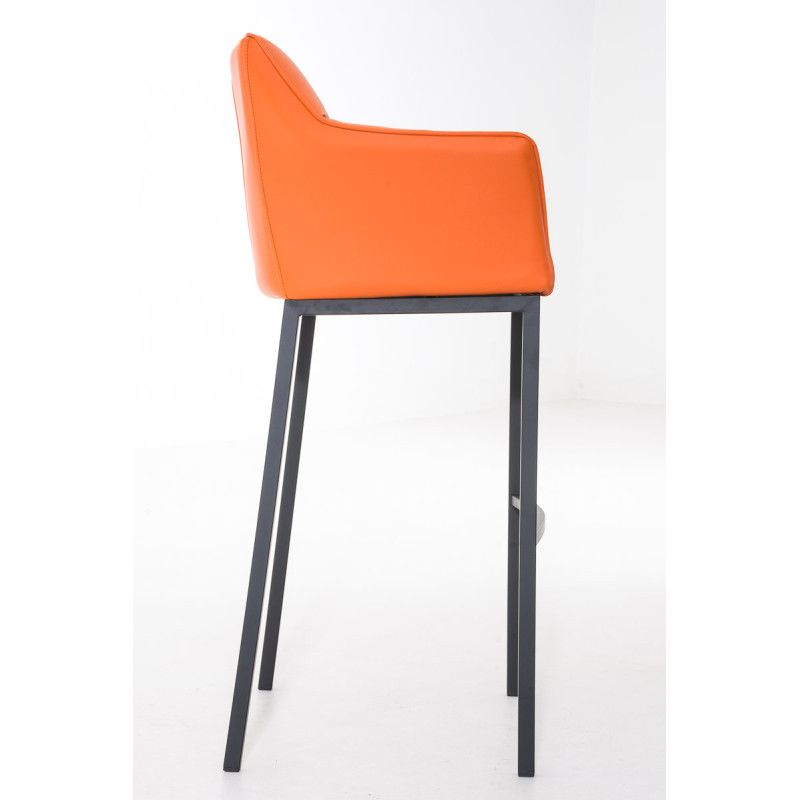 Tabouret de bar Damaso B avec piètement à 4 pieds orange