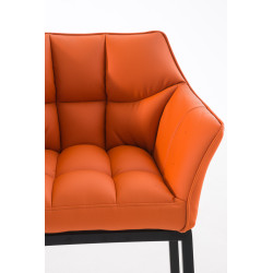 Tabouret de bar Damaso B avec piètement à 4 pieds orange