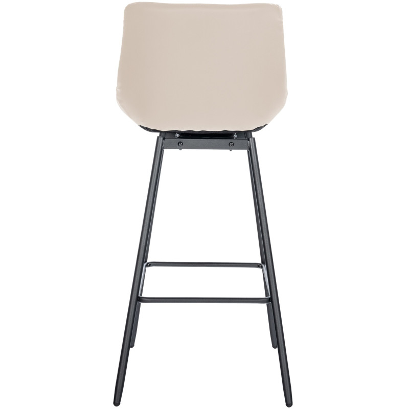 Tabouret de bar pivotant Weston en similicuir crème