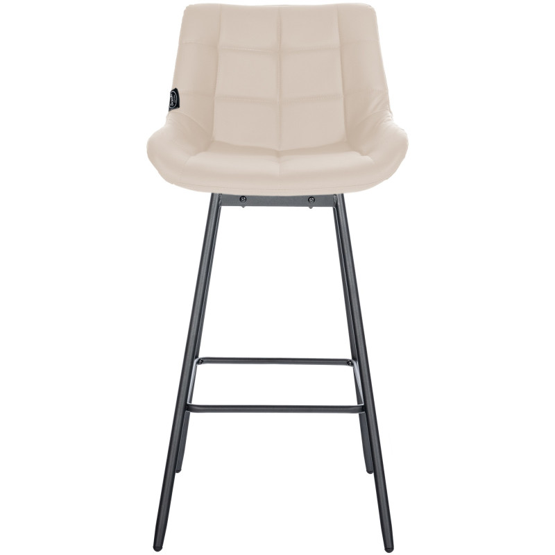 Tabouret de bar pivotant Weston en similicuir crème