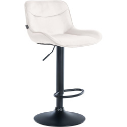 Tabouret de bar Vonore velours crème