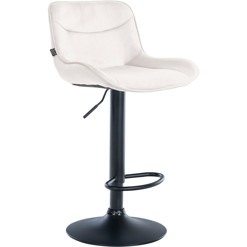 Tabouret de bar Vonore velours crème