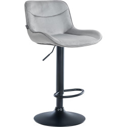 Tabouret de bar Vonore velours gris