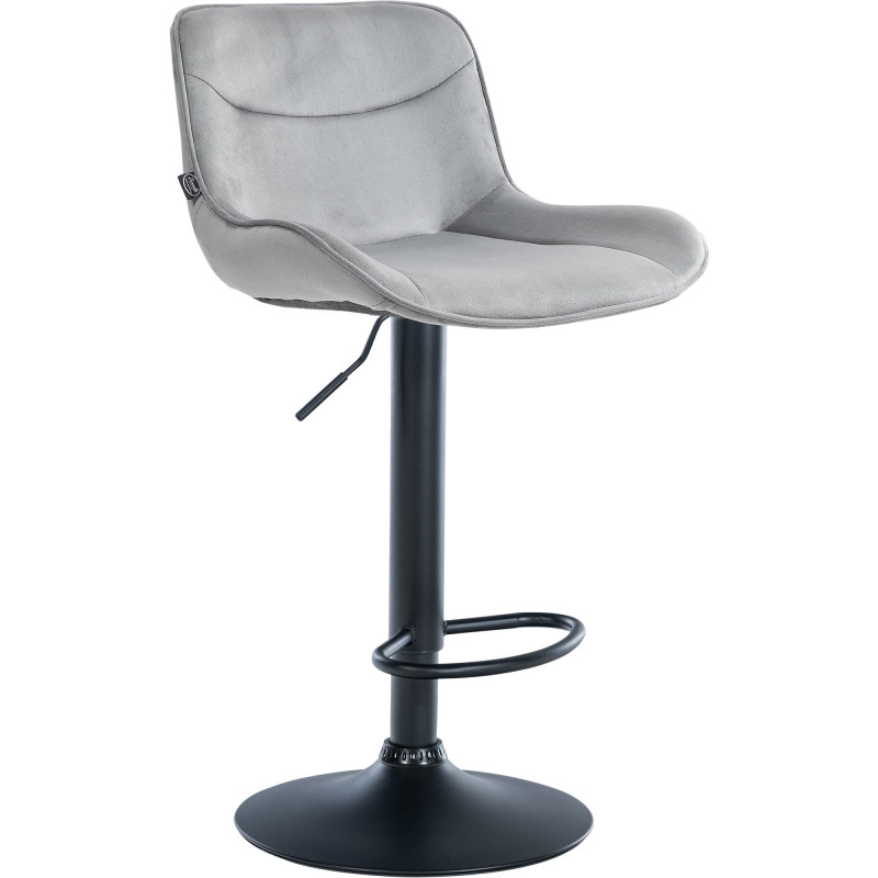 Tabouret de bar Vonore velours gris