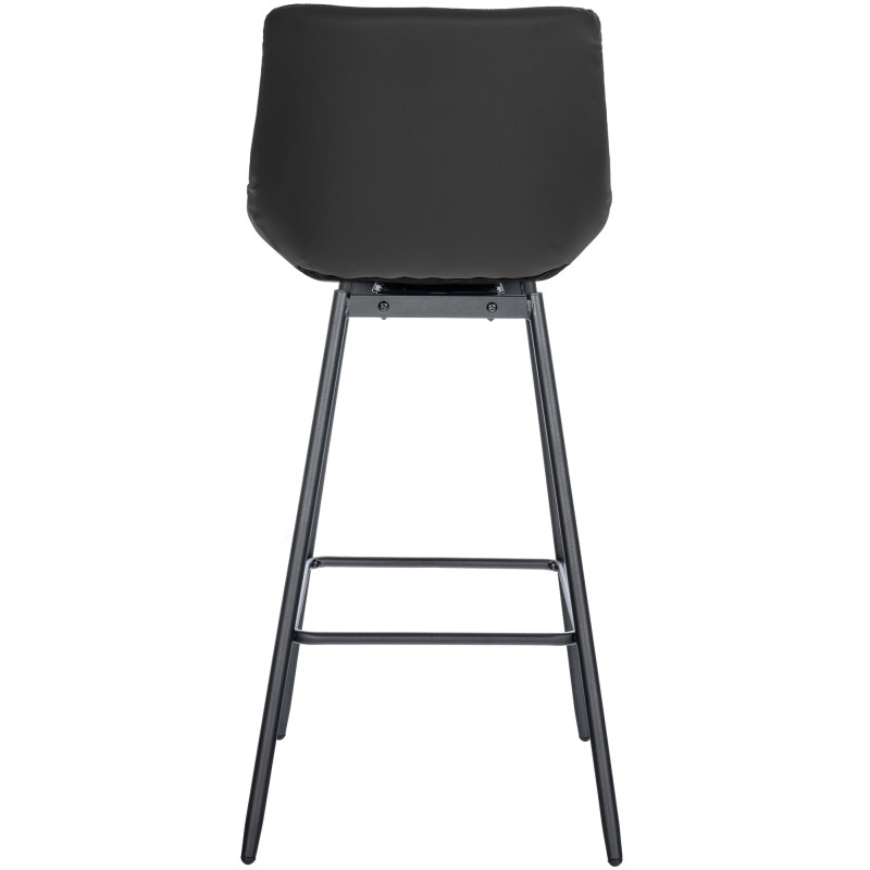 Tabouret de bar pivotant Weston en similicuir noir
