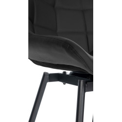 Tabouret de bar pivotant Weston en similicuir noir