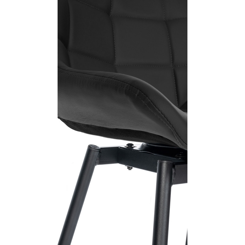 Tabouret de bar pivotant Weston en similicuir noir