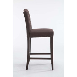 Tabouret de bar Louise en tissu, antique brun